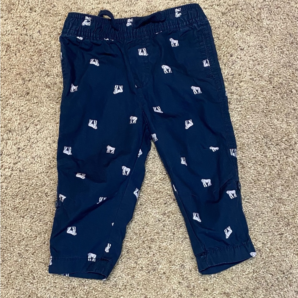 Joe Fresh Blue Gorilla Pants, size 12-18 months. Elastic waistband.